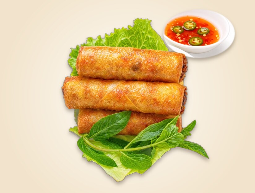 Crispy fried spring rolls